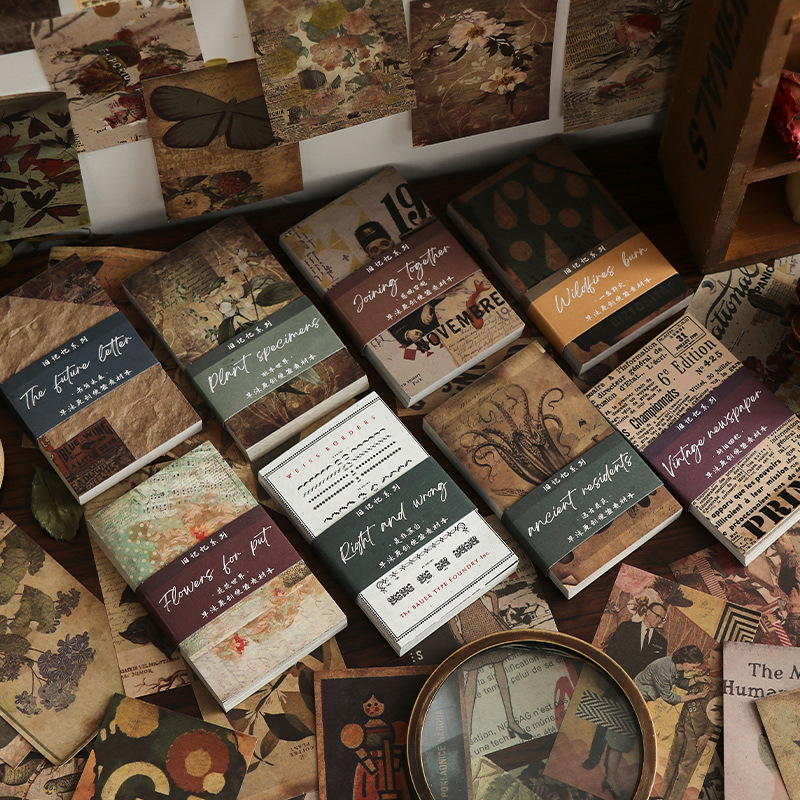 Morning foam material note paper, old memory series, creative retro ins style note base material book, 8 styles