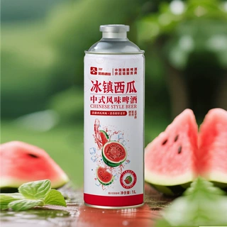 西瓜果啤1L马口铁桶装啤酒泡沫绵密口感醇正厂家一手货源批发供应