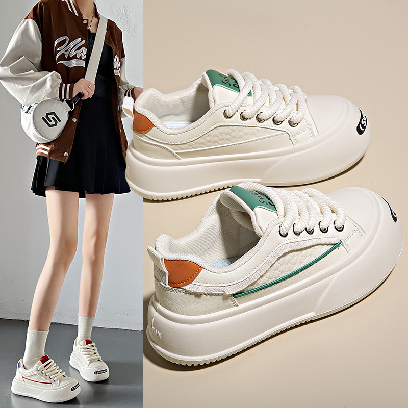 2024 Petites chaussures blanches Printemps pour femmes Nouvelle édition coréenne Instagram Étudiante Étudiante Loisirs Sports Chaussures de planche polyvalentes Street Shoot_voghion.com