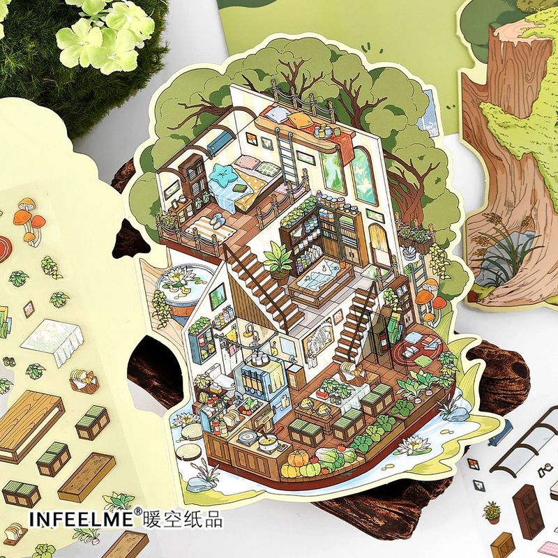 Infeel.Me マイコテージ セブンシリーズ 2.5D 風景ステッカー 立体コテージ DIY シーン装飾ステッカー|undefined