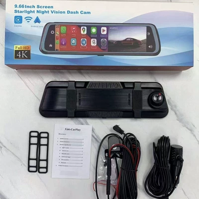 9.66inch 10.3inch 12inch Wireless Carplay Screen Mirroring 4K1080P Rearview Mirror Dual-Channel Dash Cam (Driving recorder) - 966inch-dual-channel-carplay-without-memory-card