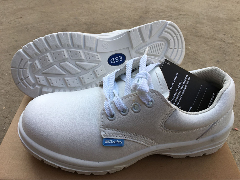捷足防静电鞋ESD无尘室工作鞋 钢包头防砸防静电鞋B608白色安全鞋