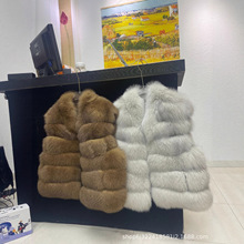 新款女士2025年冬季皮草马甲加厚保暖真狐狸毛皮草外套女