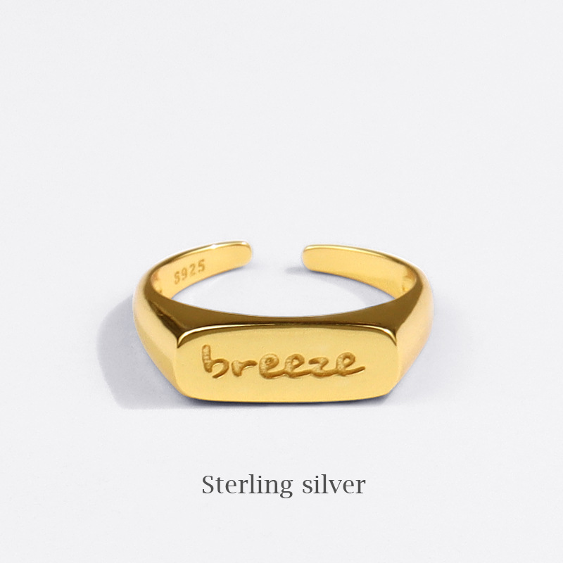 Japanische Und Koreanische Mode Englische Buchstaben Ring Ins Nischen Design Geschnittene Offene Paar Ring Neue Trend Ige Essens Ring display picture 17