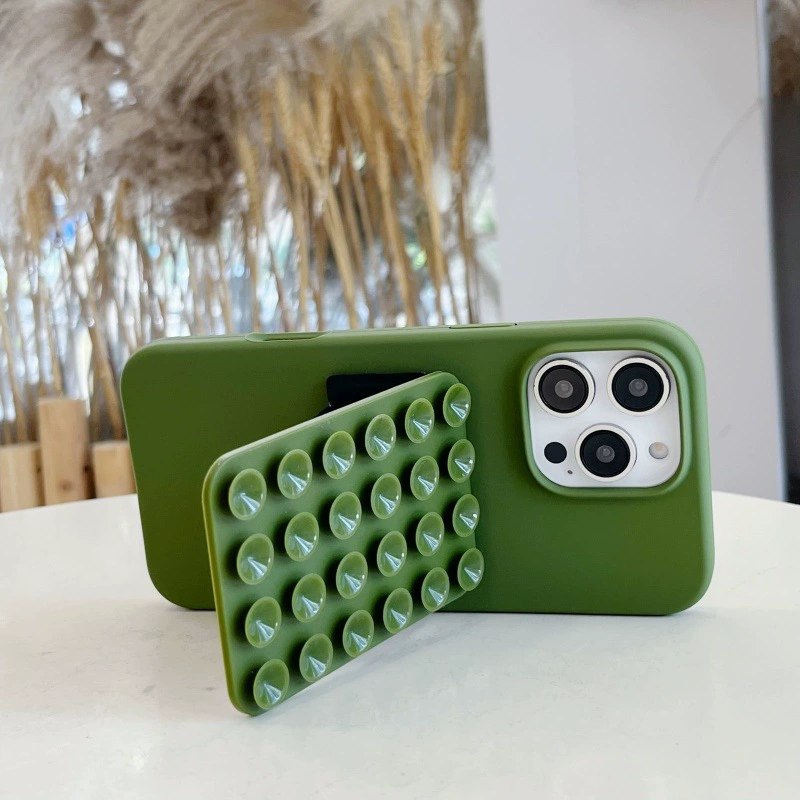 Трансграничный хит продаж, двусторонняя присоска, защитный чехол для мобильного телефона, 4-х предметный многофункциональный кронштейн без клея, противоскользящий силиконовый чехол для мобильного телефона