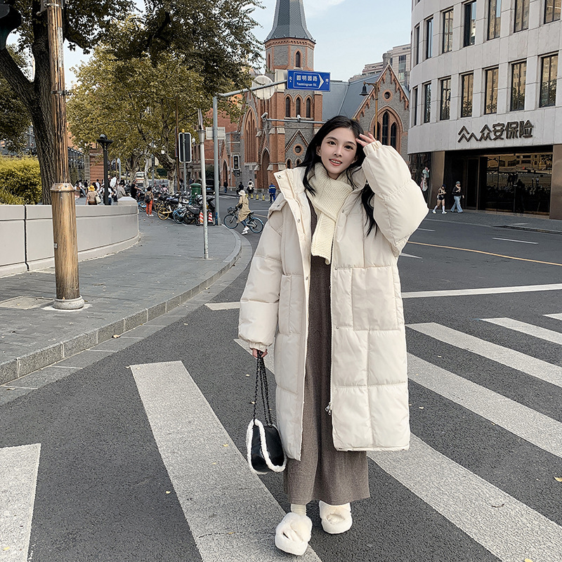 2024 invierno nuevo leche fu fu plumón chaqueta de algodón largo de rodilla suelta chaqueta de algodón gruesa se puede quitar la chaqueta de algodón