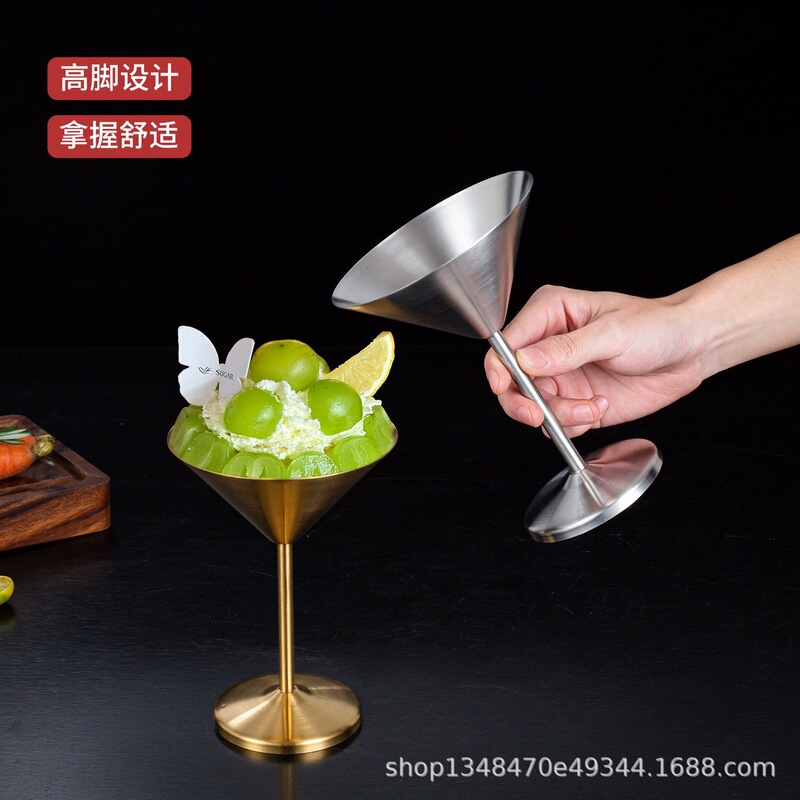 Cross-border 304 stainless steel cocktail glasses, highball glasses, martini glasses, triangular glasses, metal glasses, red wine glasses, champagne glasses Cross-border 304 stainless steel cocktail glasses, highball glasses, martini glasses, triangular glasses, metal glasses, red wine glasses, champagne glasses