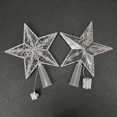 クリスマスの新しい発光樹頂星クリスマスツリー装飾品は国境を越えてクリスマスの透明なランプ付き五芒星に特化している