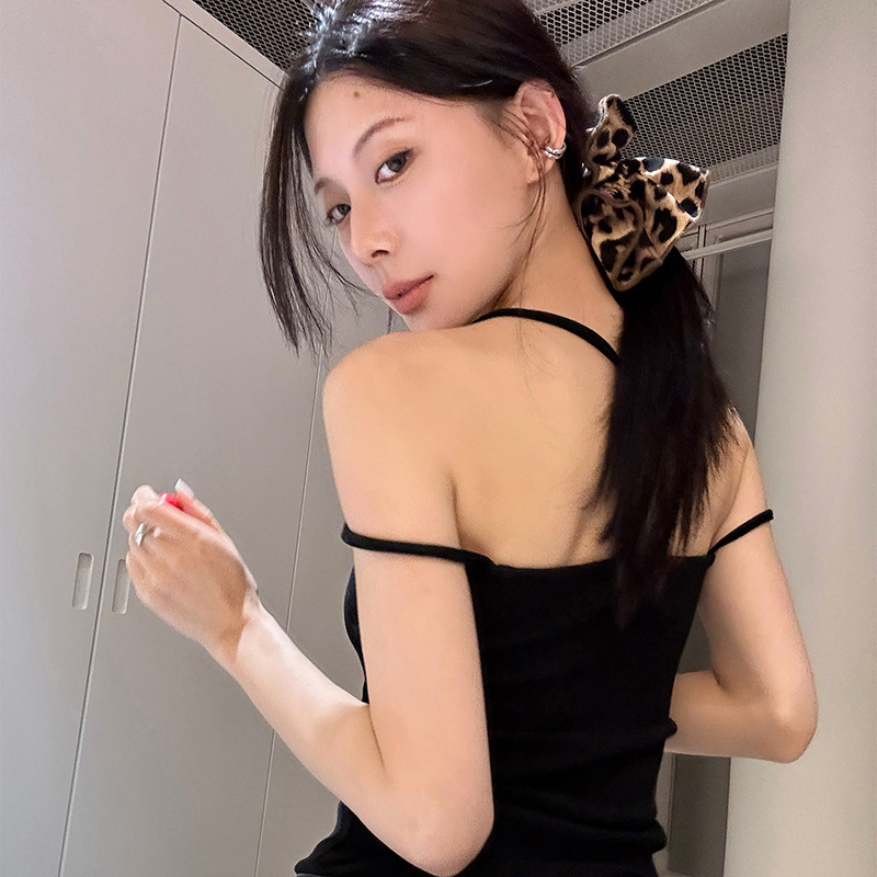 Cool Little Wild Cat Sexy Leopard Print Large Intestine Hair Band Rubber Band Women's Hair Tie High-End Ponytail Ancient Style Hair Accessories_voghion.com