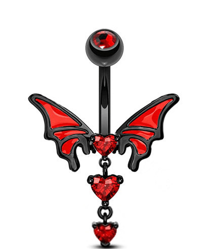 Cross-border red spider web pendant zinc alloy belly button ring heart-shaped upper and lower navel ornaments navel nail piercing jewelry manufacturer