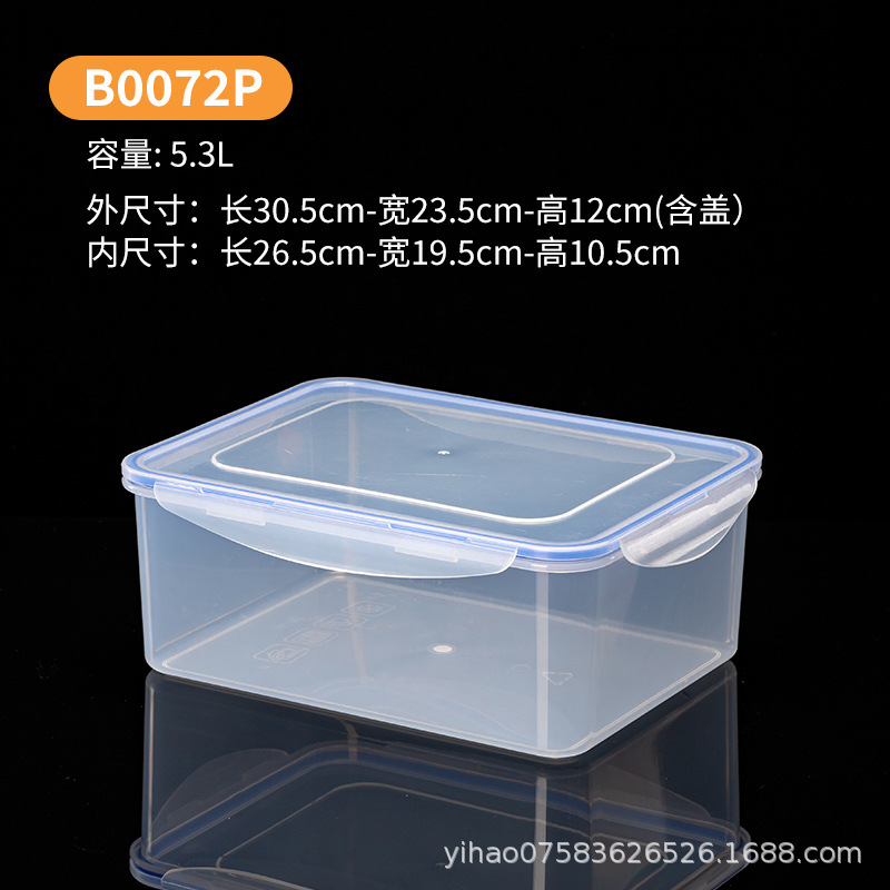 Caja de plástico de grado alimenticio refrigerador transparente refrigeración refrigeración acabado almacenamiento de alimentos frescos cocina especias caja de sellado