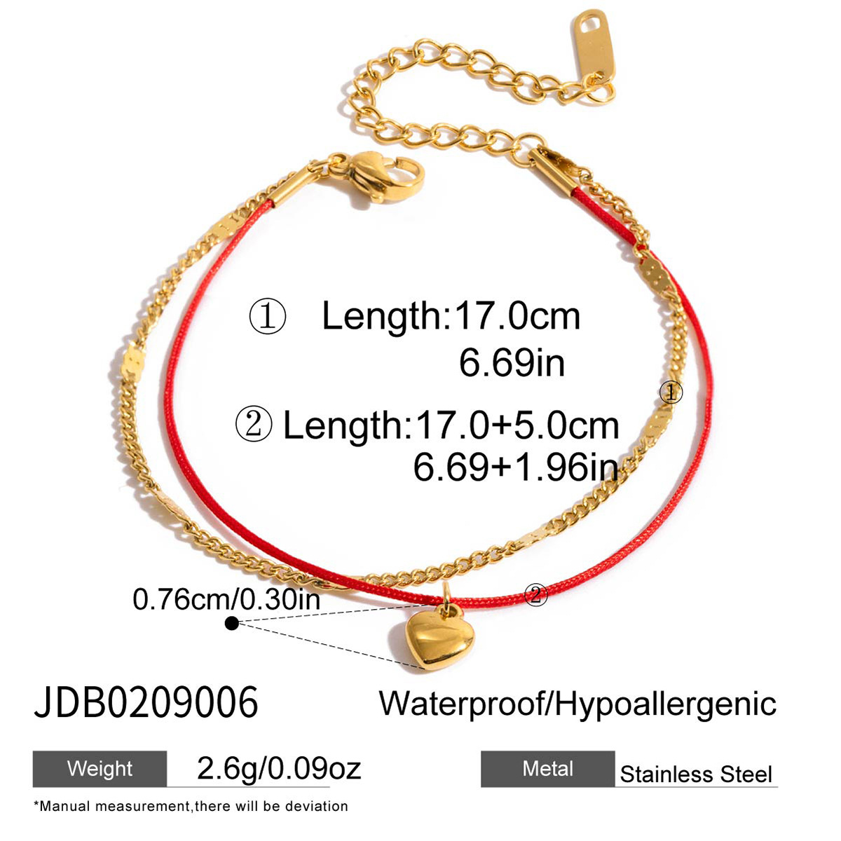 Wanxing amor transfronterizo colgante de acero inoxidable collar de Año Nuevo cuerda roja delicada simple collar de doble capa nicho de alta calidad
