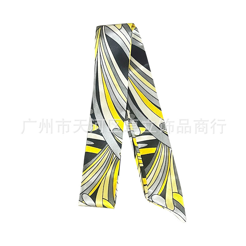レオパード柄ロングシルクスカーフ、バッグに巻き付けたシルクスカーフ、サテン模造シルクスカーフ、お土産リボン、リボンギフトボックス|undefined