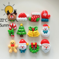 樹脂部品クリームゴムヘアクリップ漫画手作りdiyアクセサリー洞靴ボタンクリスマス花輪雪だるま北2