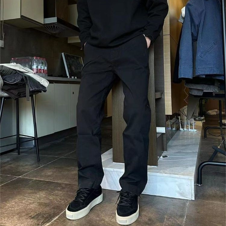 Pantalones vaqueros vintage de pierna recta, estilo americano, ajustables, lavables, desgastados, resistentes al desgaste, con ligero estiramiento, estilo urbano.