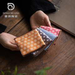 小團花茶巾小方養壺棉麻茶布織造布藝吸水禪意抹布長方防燙