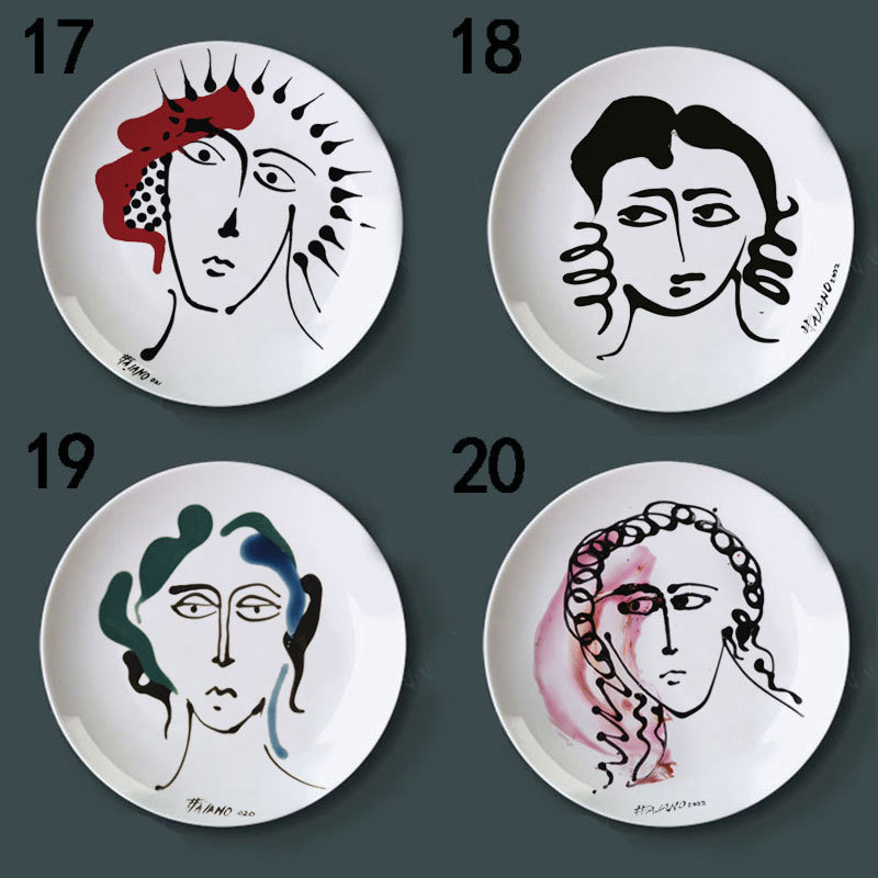 Italian Nicola Fasano Plate Hand-Painted Character Western Food Decoration Plate Art Ornament Porcelain Plate Painting