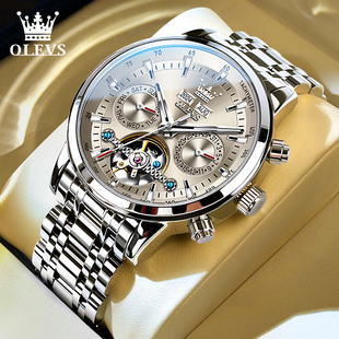 New men's watch tourbillon pure mechanical watch is brand hollow automatic multi-functional waterproof luminous men's