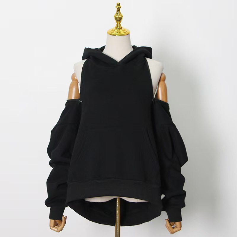 2025 New Autumn Korean Fashion Two-Sided Zipper Hooded Pullover Sweatshirt for Women Loose Lazy Versatile Long-Sleeved Top