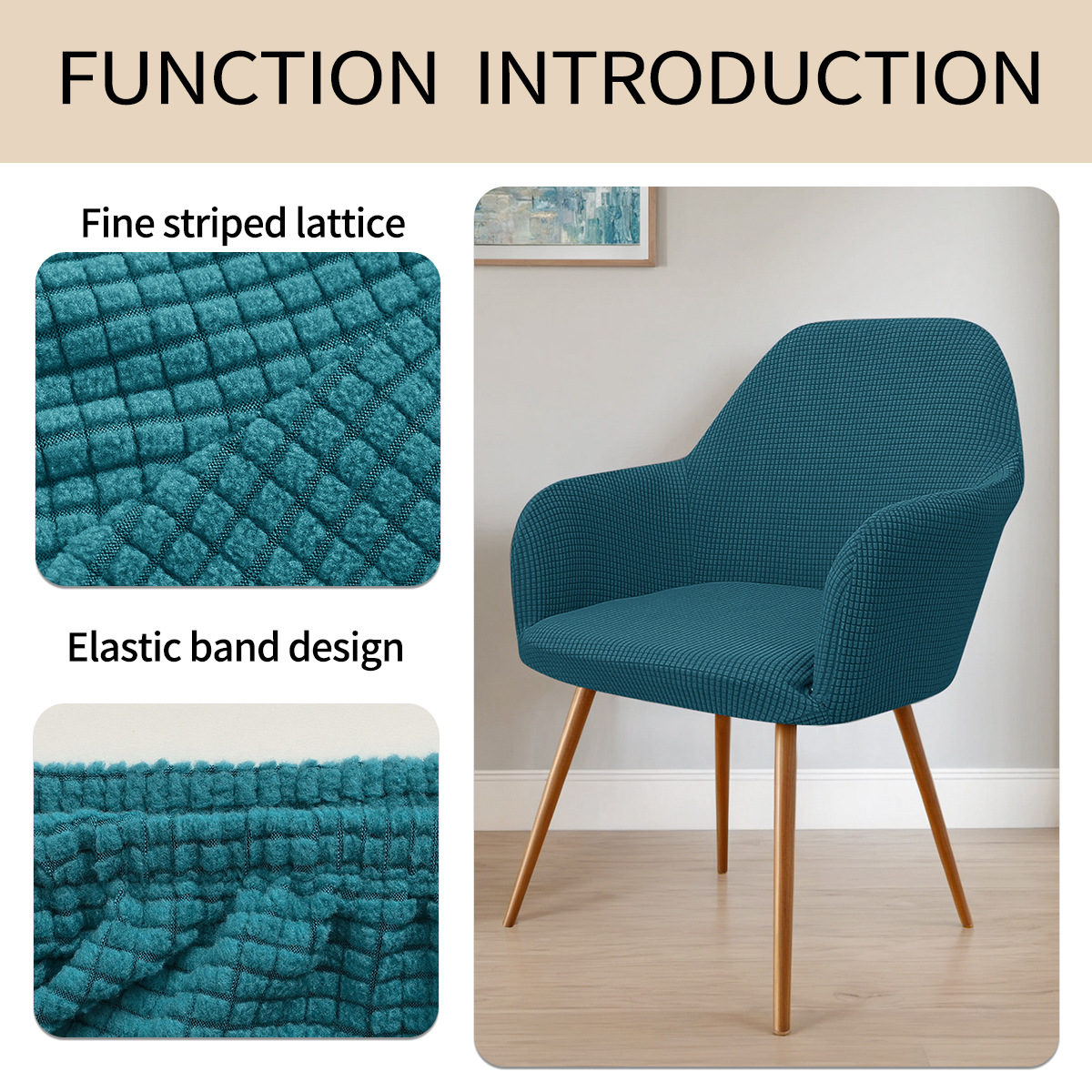 Transfronterizos sólidos elásticos agitando vello nuevo cubierta de silla arqueada polvo resistente al desgaste de alto pasamanos de maíz cubierta de silla de forma especial