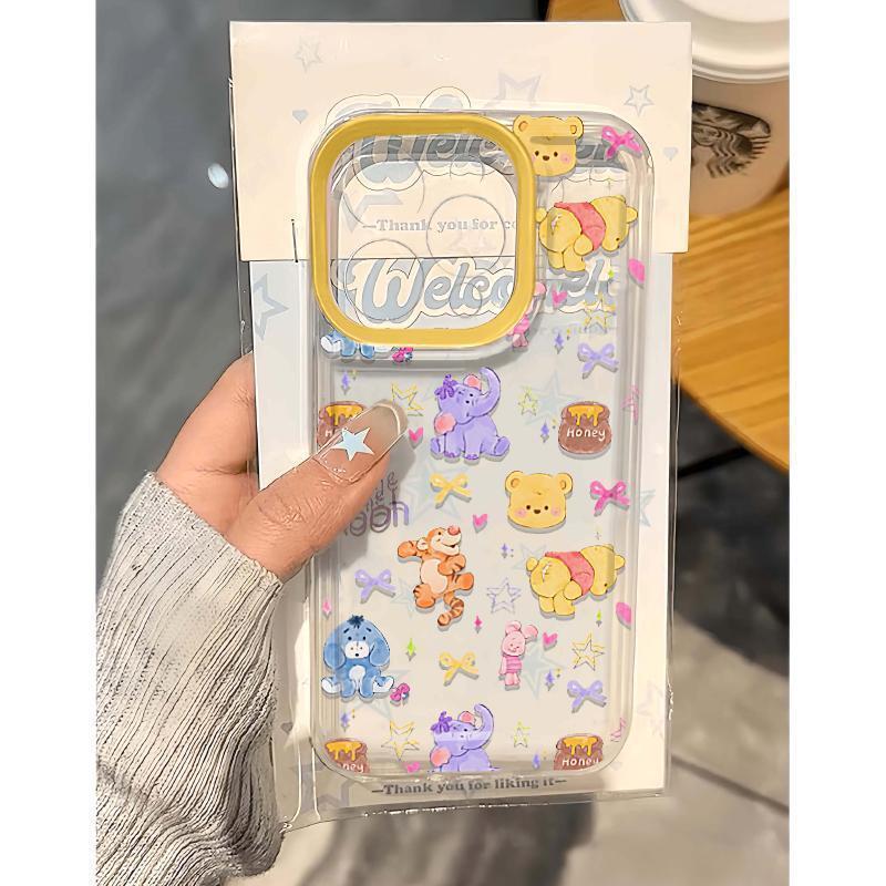 Tigger Pooh Phone Case for Apple 14 15Pro Max Fine Hole 16 16Pro Cartoon Cute XSMAX