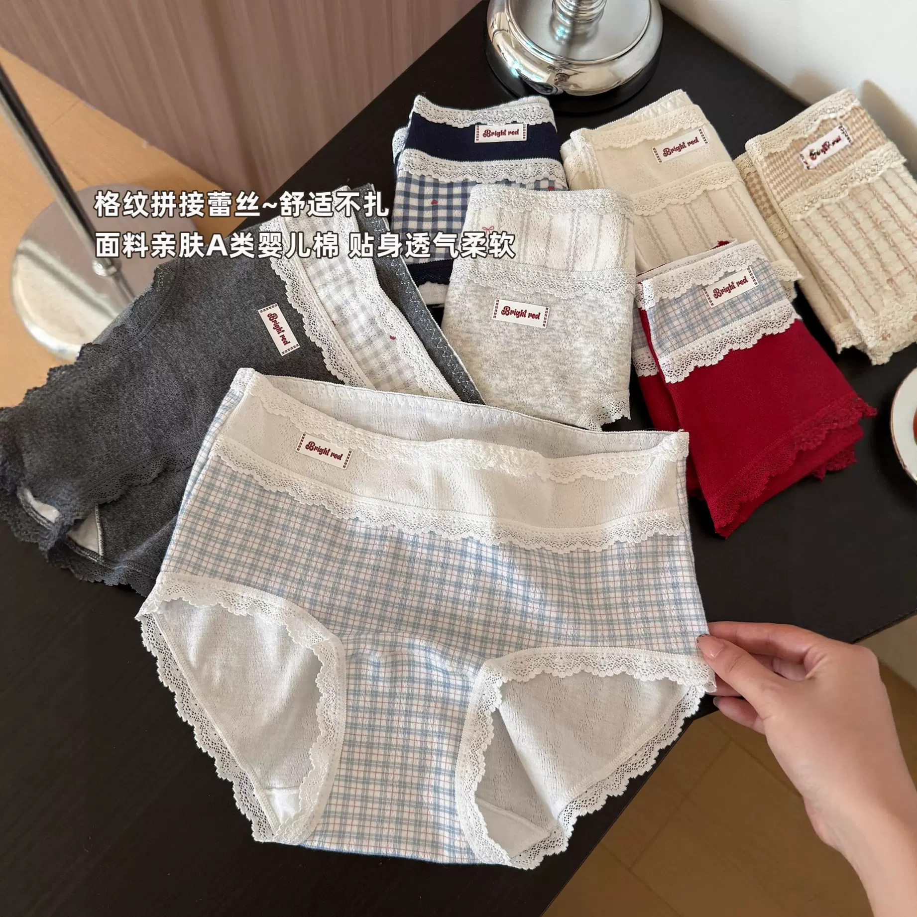 英伦复古~少女三角裤女生女士款10A内裤抑菌加长裆不夹臀三角裤