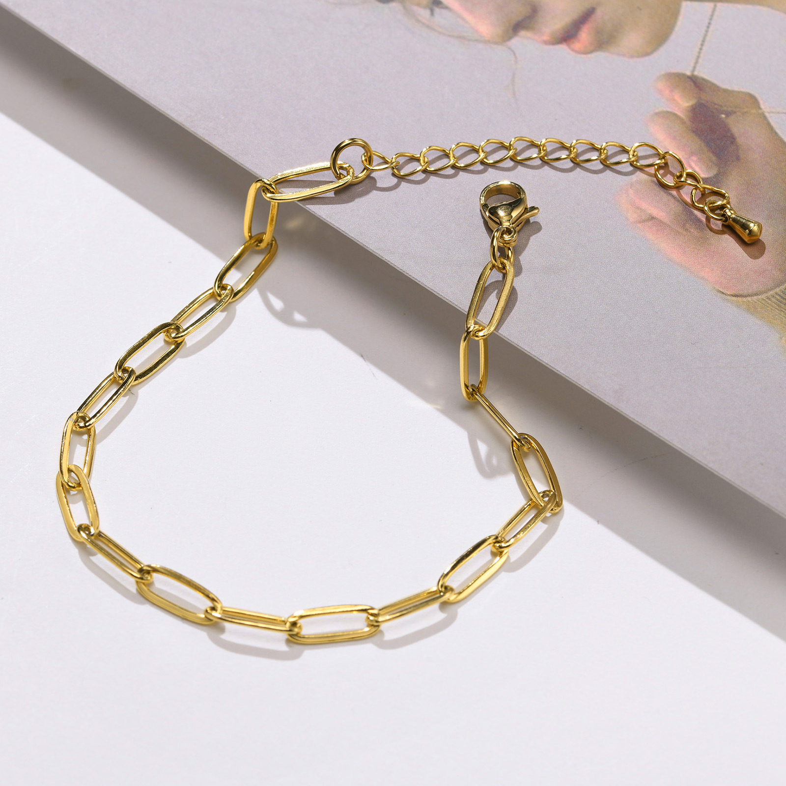 Geometric Pattern Wholesale Jewelry Fashion Geometric 201 Stainless Steel Gold Plated Anklet