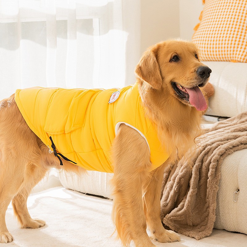 Transfronterizos de moda de color sólido fuera de tracción chaleco perros grandes perros de otoño y invierno mascotas ropa de perro al por mayor image 17