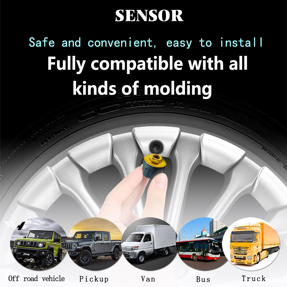 6-wheel heavy truck box cargo fire high-precision truck tire pressure monitoring system tire pressure detector solar external