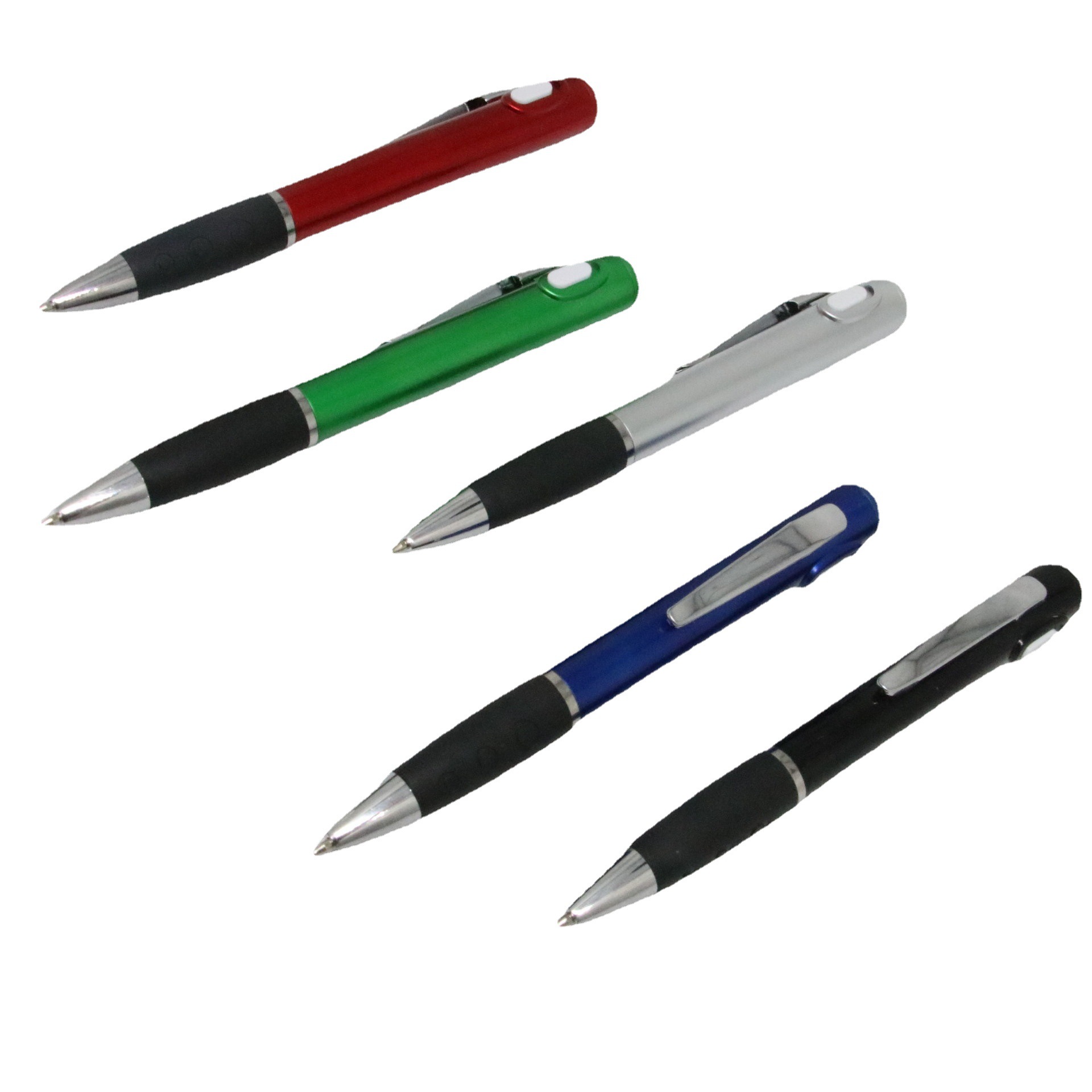 Luz LED pluma láser logo pluma de plástico de publicidad pluma de regalo bolígrafo pluma giratoria