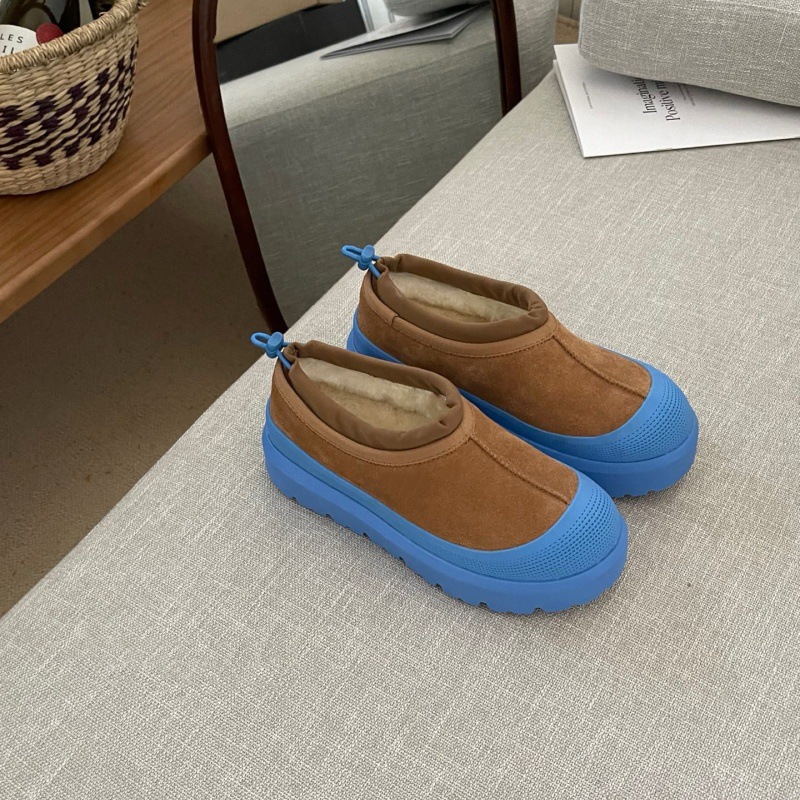 Schneestiefel Stiefeletten Schuhe Kurze Designer Bottes Schaffell Chesut Olive Hickory Sand Senfsamen Winter Warme Wollplattform Dicke Sohle Schuhstiefeletten_voghion.com