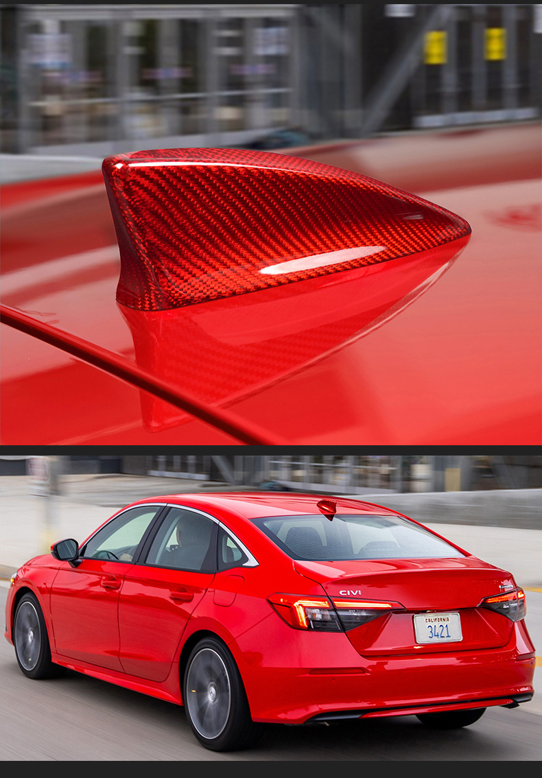 Cross-Border Suitable for Honda Civic Real Carbon Fiber Antenna Shark Fin Dry Exterior Modified Decorative Parts Coverage Type