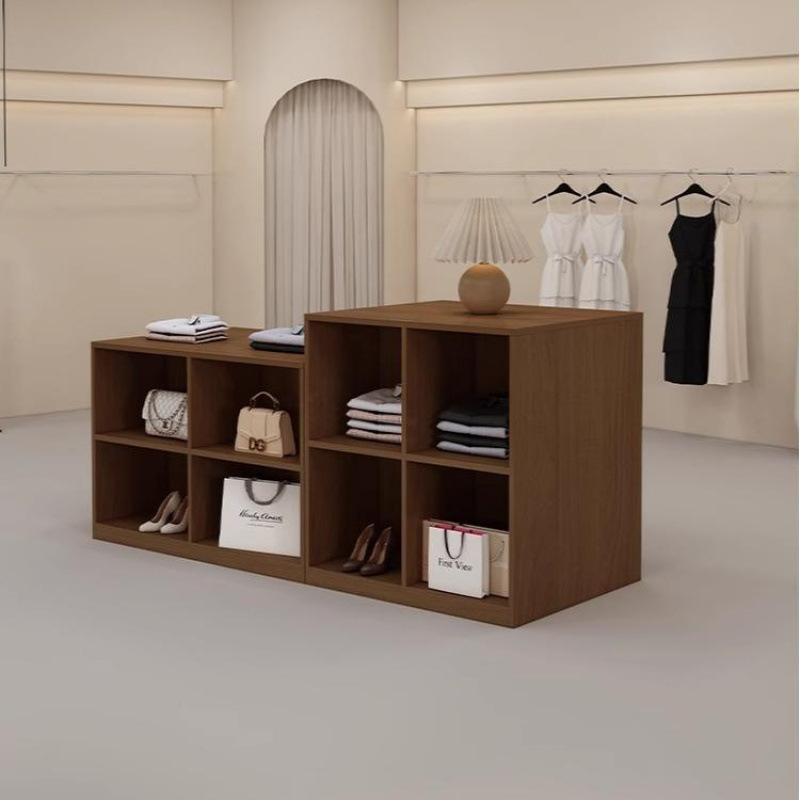 服装店中岛展示台简约陈列柜鞋包流水台女装店中间摆放陈列展示柜