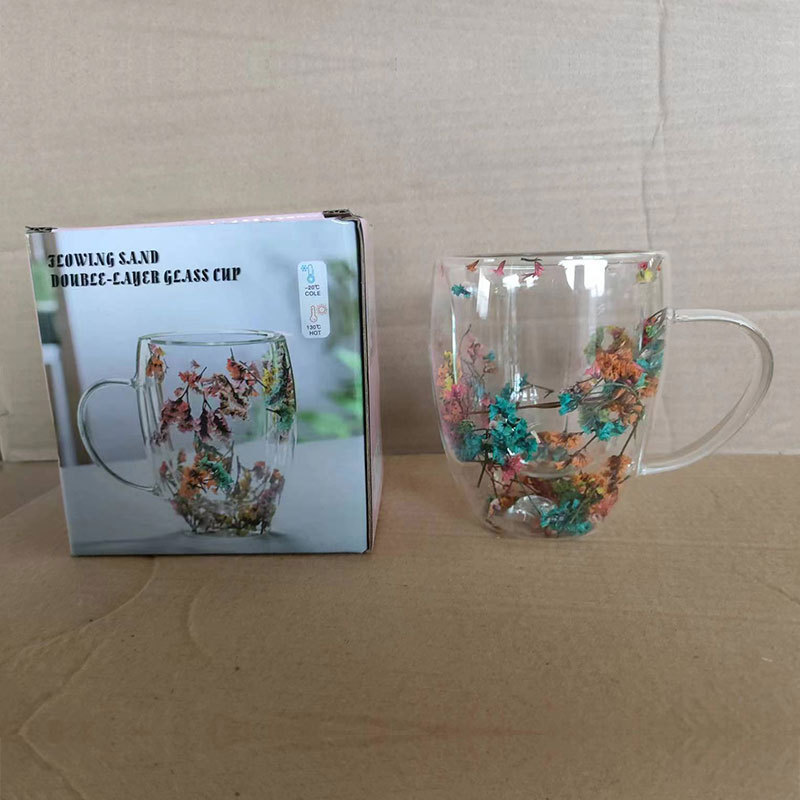 真花高颜値二重グラス高ホウ素シリコンクロスボーダー卸売り品ドライカップコーヒーカップ牛乳ジュースカップ|undefined