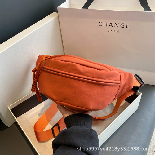 Cotton Casual Small Tote Bag for Women  New Fashion Crossbody Bag Sports Chest Bag Versatile Fabric Bag for Ladies Waist Bag Women's Style