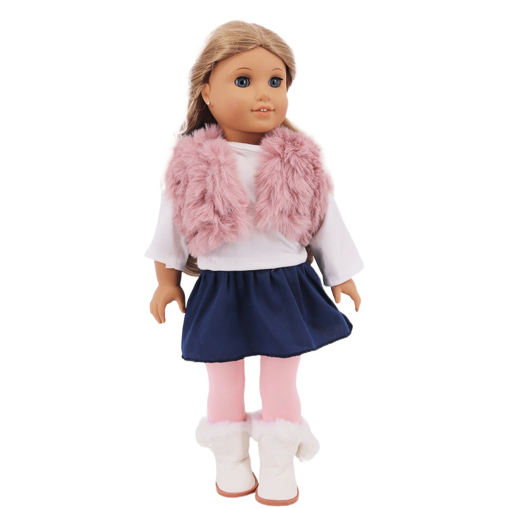 Nueva 18 pulgadas American Girl muñeca accesorios ropa de felpa chaleco traje de cuatro piezas 43cm muñeca ropa de felpa