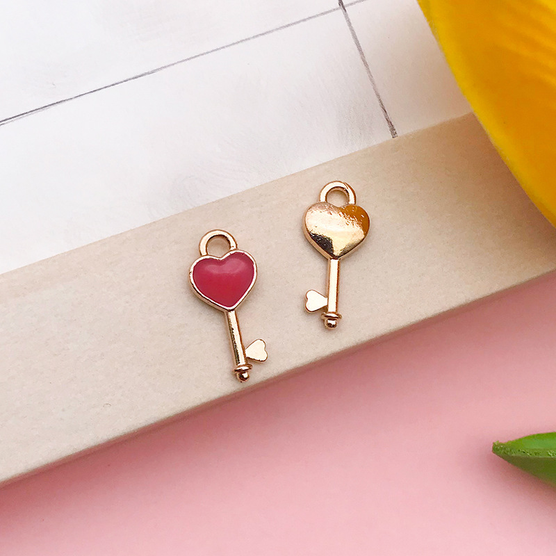 Colgante de corazón con gota de aceite, accesorios de joyería DIY