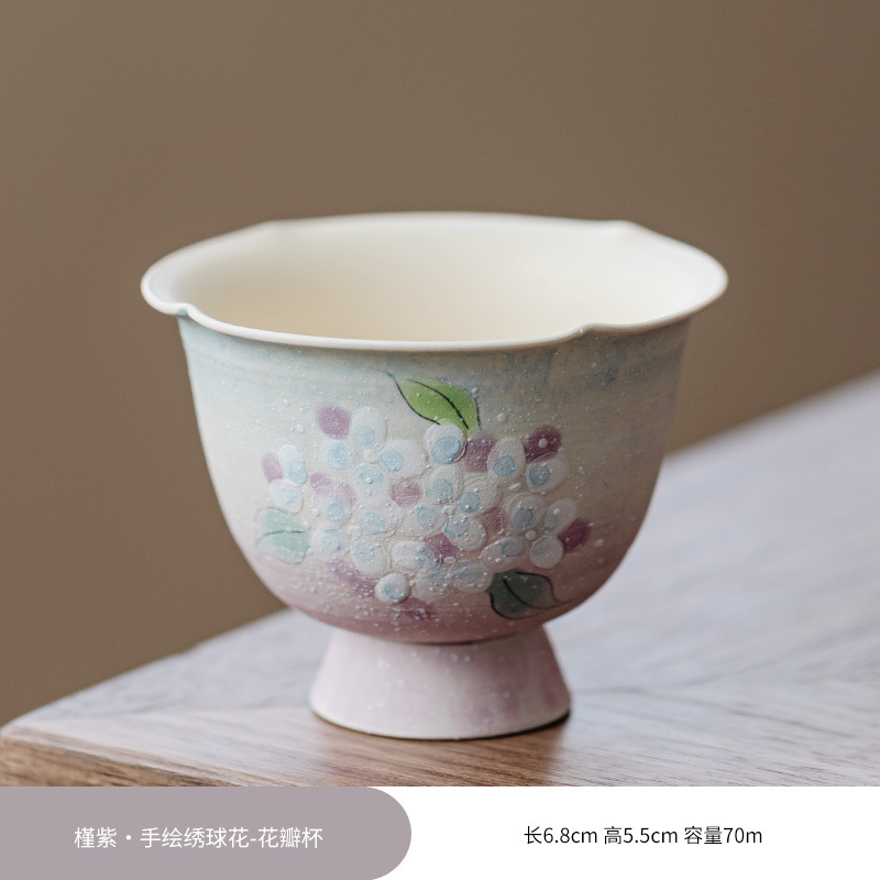 Hibiscus·Hand-painted Hydrangea-Petal Cup (free shipping for minimum 2 pieces)