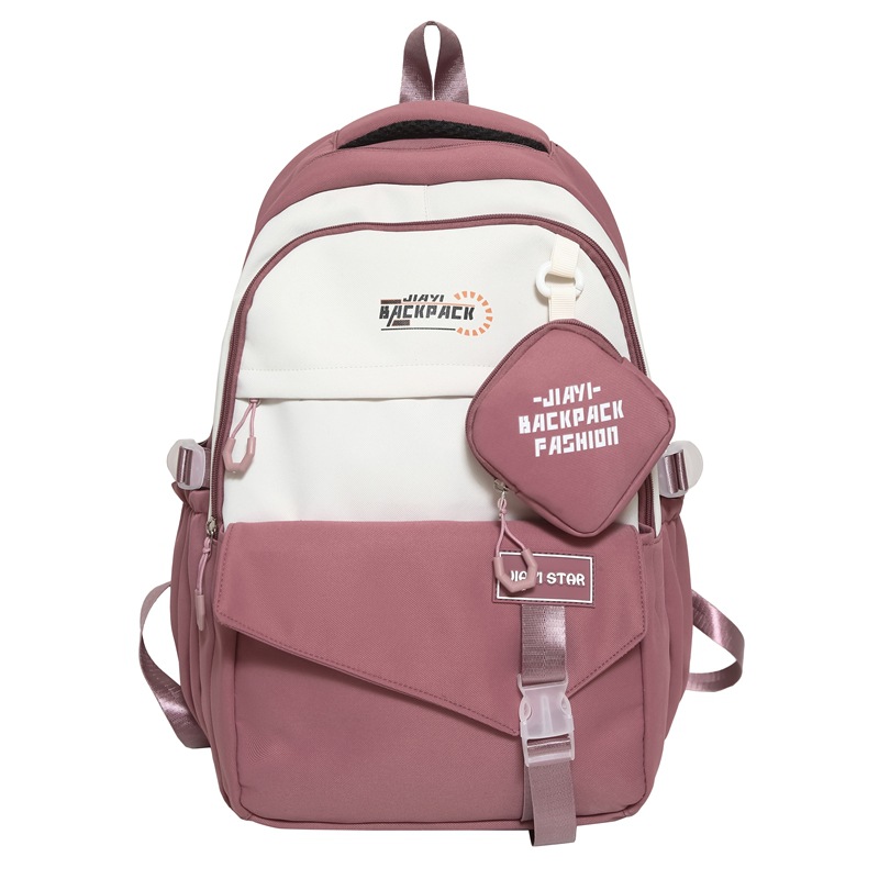 Bolsa de escuela universitaria de color universal, bolsa de viaje de escuela secundaria coreana, mochila de gran capacidad para estudiantes de escuela secundaria masculina.