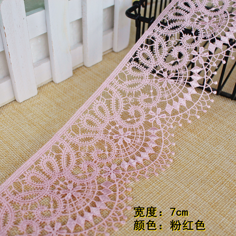 Japón 7cm polietileno de línea delgada accesorios de encaje solubles en agua DIY ropa falda pendular material de decoración de puño