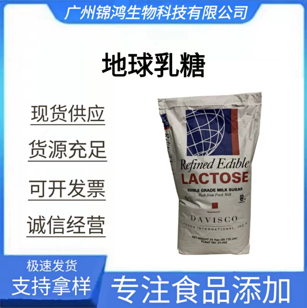 现货供应 地球乳糖 食品级甜味剂 乳糖 100目 量大从优