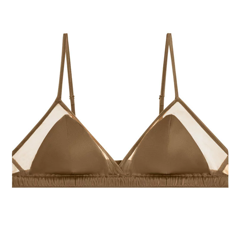 Бюстье Wireless Silk Bralette, двустороннее, французский стиль, тонкое, съемные вставки (S–XL)