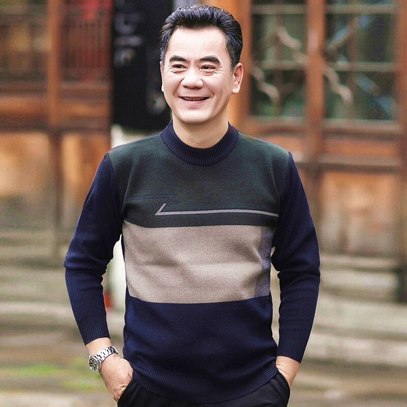 [multicolor optional] thick men's sweater autumn and winter casual middle-aged sweater warm dad factory outlet