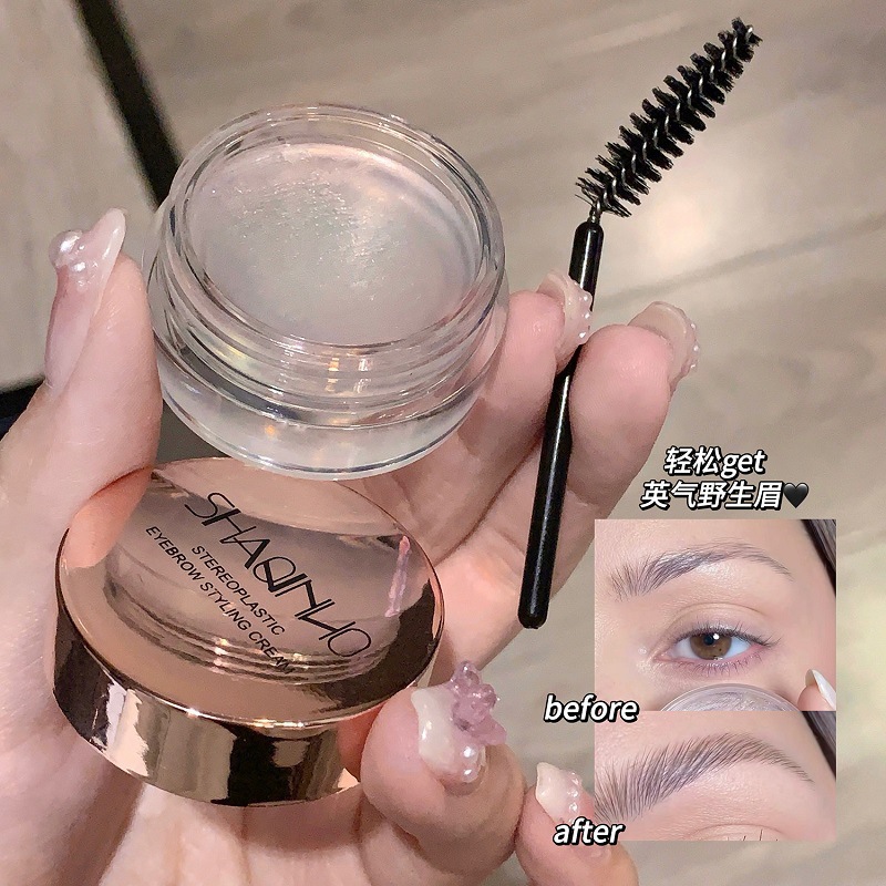 La crema de fijación de cejas plásticas estereoscópicas de Sakino es resistente al desvanecimiento, resistente al agua, secado rápido y duradero, sin quitar el maquillaje.