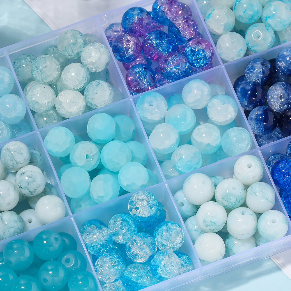 Blue series bracelet necklace accessories handmade diy mobile phone chain beaded accessories round beads loose beads wholesale