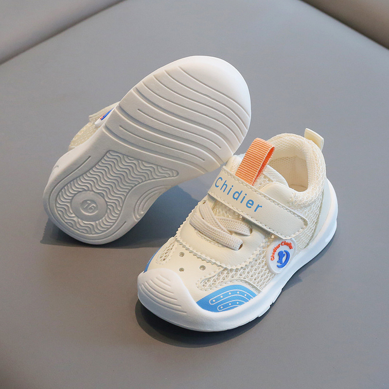 2024 estilo coreano zapatos para niños verano nuevos zapatos funcionales de malla transpirable antideslizante velcro suave inferior deportes zapatos de malla zapatos de una sola capa