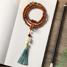 香味醇厚原创设计约108颗多圈檀香木念珠萌宠炭烧熊流苏手持手串