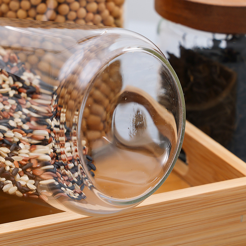 Frasco sellado de vidrio de estilo japonés botella de grado alimenticio frasco de almacenamiento de granos de café a prueba de humedad