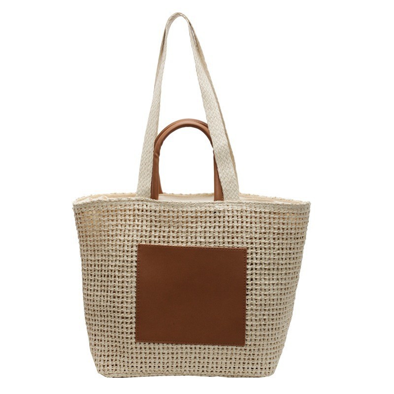 Large-capacity Women's Handbag New Model Hollow-out Fashion Woven Seaside Beach Tote Straw Large Bag_voghion.com