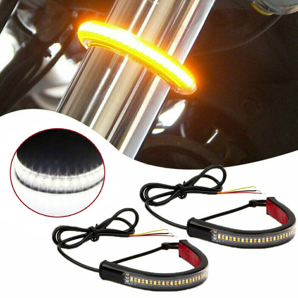 Lámpara de motocicleta 36LED bicolor blanco y amarillo barra de luz de choque de motocicleta conducción luz de dirección de motocicleta frente a choque image 3